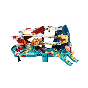 SeaMind Kids Dinosaur Crossing Mountain Road Train Puzzle Toy Combinación Rail Car Adventure Parking Building Toy para plástico - Product Image 1