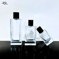 Flacon de parfum en verre personnalisé avec logo, 30 ml, 50 ml, 100 ml, rectangulaire plat, épais, carré, rechargeable, vaporisateur pour emballage de parfum