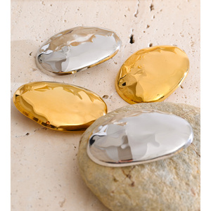 JINYOU 3040 Exaggerated Minimalist Geometric Shape Earrings Metal Stainless Steel Smooth Gold Plated Drop Earrings <strong>Jewelry</strong> - Product Image 4