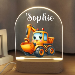 Veilleuse Monster Truck personnalisée, veilleuse camion de pompiers, cadeau pour bébé, lampe de nuit personnalisée avec nom, cadeau pour chambre d'enfant - Product Image 6