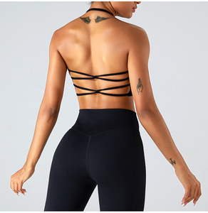 Soutien-gorge de sport pour femme, col carré, dos croisé, rembourrage amovible, faible impact, idéal pour le yoga, le Pilates et la gym, vente en gros - Product Image 2