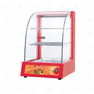 Vitrine chauffante pour aliments / Vitrine chauffante pour pizzas <span class=keywords><strong>et</strong></span> tartes / Vitrine chauffante électrique en verre incurvé pour aliments. - Product Image 3