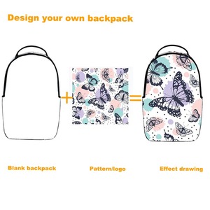 Sac à dos élégant pour adolescents, imprimé papillon rose, sac à dos pour enfants, sublimation, sacs d'école pour filles - Product Image 2
