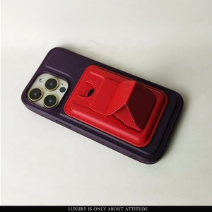 Venta caliente magnética pu cuero bolsillo tarjetero cartera teléfono <span class=keywords><strong>celular</strong></span> funda soporte para iPhone imán billetera - Product Image 5