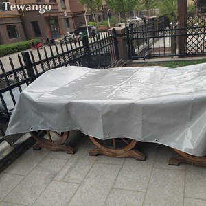 ผ้าใบกันน้ำเคลือบ PVC อะคริลิก 100% หนา 0.42 มม. สำหรับคลุมรถ สีฟ้า/เทา/ขาว - Product Image 5