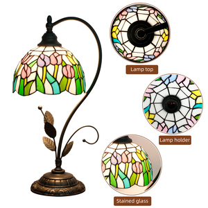 Lámpara de Escritorio Minimalista con Tulipanes de Vidrio de Colores, Linda Lámpara de Mesa para Niñas, Moderna Lámpara de Lectura para Dormitorio, Regalo Creativo - Product Image 5