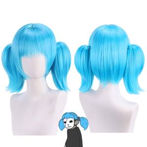 Fiesta de Halloween Anime <span class=keywords><strong>Sally</strong></span> <span class=keywords><strong>Face</strong></span> Cosplay azul Cola de Caballo peluca - Product Image 1