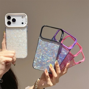 เคส IMD ลายเปลือกหอยมุก ประดับกลิตเตอร์ สำหรับ iPhone 17 Air 16 15 14 Plus 13 12 Pro Max  ขอบ TPU  แบบไฮบริด ป้องกันแรงกระแทก - Product Image 1