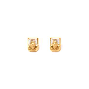 Fashion <b>Stud</b> <b>Earrings</b> 316L Stainless Steel PVD Gold Plating Sustainable Resistant Lion Head Design - Product Image 2