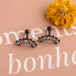 Vente en gros de boucles d'oreilles en cartilage noir, en acier inoxydable, meilleures ventes, piercings corporels, barbell pour hélix, <span class=keywords><strong>conch</strong></span>, daith, mix de clous d'oreilles - Product Image 5