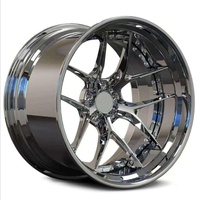 Jantes en alliage d'aluminium forgé concaves profondes chromées 17/18/19/20/22/24 pouces 5x100/5x114.3/5x115/5x120 PCD pour voitures particulières