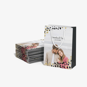 Manici fustellati personalizzati sacchetti di carta sacchetti di carta per la spesa sacchetti di carta per il trucco - Product Image 2