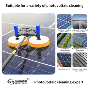 HAOFU X2 Factory Price Solar Panel Cleaning Brush with Rotating <strong>Water</strong> Powered Motor CE Certified Optional Brushless Motor - Product Image 2