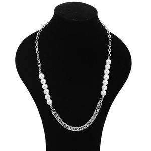 <span class=keywords><strong>Collar</strong></span> de media perla de moda para hombres Hiphop <span class=keywords><strong>Cadena</strong></span> cubana de acero inoxidable <span class=keywords><strong>Cadena</strong></span> de cable <span class=keywords><strong>Collar</strong></span> de nácar mixto al por mayor - Product Image 5