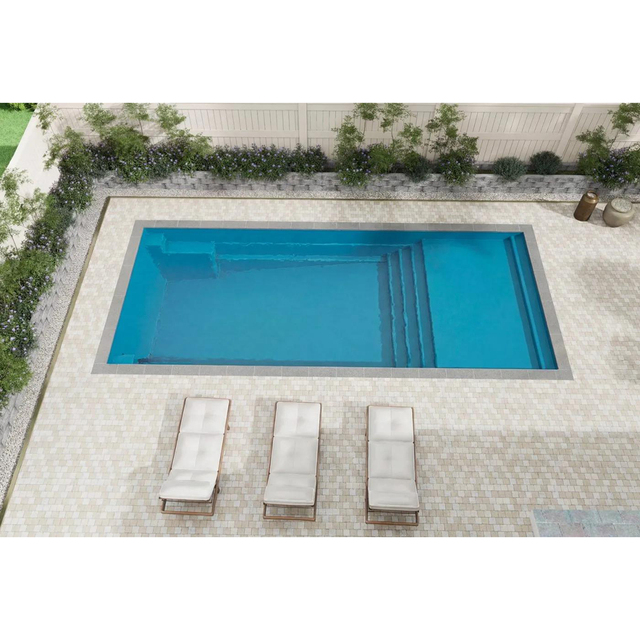 Premium Rectangle Steps Inground Fiberglass Swimming Pool-Leak Proof Easy Install Customizable 2-Year Warranty