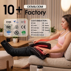 Masajeador de Piernas por Compresión de Aire con Luz Roja, Botas de Compresión para Piernas, Dispositivo Inalámbrico de Fototerapia Infrarroja para la Recuperación Muscular - Product Image 1