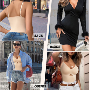 Body Shaper Sem Costura para Mulheres com Controle Médio, Botões de Pressão, Abertura na Parte de Cima e Levantamento de Bumbum e Seios - Product Image 5