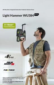 Marteau perforateur électrique à batterie lithium-ion WU384, perceuse à percussion à double usage, outil électrique pour le perçage du béton et des murs - Product Image 2