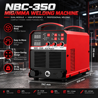 Nouvelle machine à souder MIG MMA portable NBC-350 350A à faible éclaboussure, protégée par un gaz, pour la fabrication de tôles d'acier, kit de câble de 5 m, 1 an de garantie