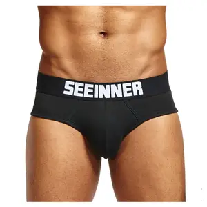 Man Customized Waistband Cotton 27s Inner Sexy Long Boxer Briefs Shorts Men's Underwear