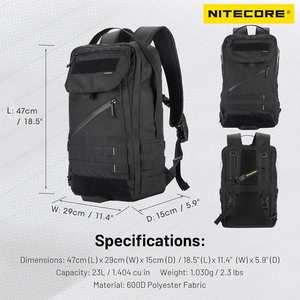 Sac à dos tactique multifonctionnel en denim grande capacité pour ordinateur portable 15,6 pouces, durable pour les voyages - Product Image 6