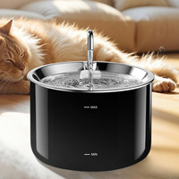 Fontaine à eau pour chat Elecpet en acier inoxydable 304 avec distributeur d'eau automatique pour animaux de compagnie, pour chats et chiens, noir