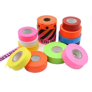 Outdoor Easy Tear-off UV Resistant Non Adhesive PVC Plastic Ribbon Flagging Tape for Surveying