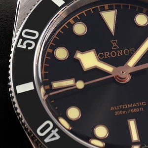 Montres de luxe pour hommes Cronos 2025, 37 mm, Diver BB54, vintage, automatique, lunette en aluminium mat, maillons de bracelet, saphir, 20 bars, L6033 - Product Image 3
