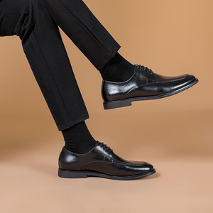 Zapatos Oxford de Vestir con Punta en Pico, de Cuero Marrón, con Cordones, Parte Superior de Cuero Genuino, Suela de Goma, para Todas las Temporadas, Envío Directo - Product Image 5