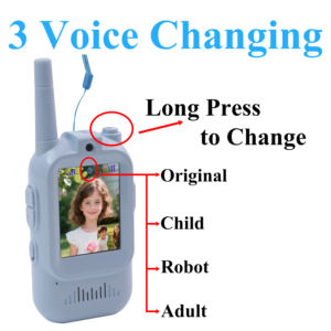 子供用ビデオトランシーバー、音声メッセージ送信と写真撮影機能付き、キャンプやクリスマスプレゼントに最適な長距離双方向無線機 - Product Image 5