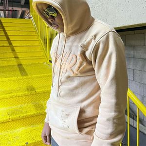 Nueva Llegada: Sudaderas con Capucha para Hombre, Estilo Desgastado, con Estampado Puff, Parches Personalizados, Cordón Ajustable, Bolsillo Canguro, Bordado, Tejido, Otoño - Product Image 3