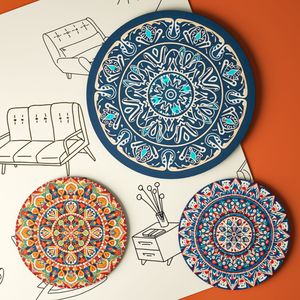 Chất lượng cao gốm xe Coaster đối xứng mô hình hoa thấm lấy cảm hứng từ thảm & miếng đệm - Product Image 3