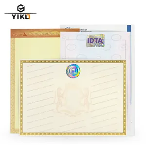 Custom Security University Diploma Paper Anti Fake A4 220gsm Graduation Certificate With Holographic Seal And Silver Border