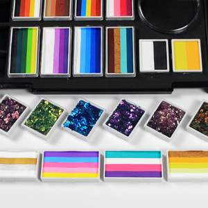 <span class=keywords><strong>Peinture</strong></span> temporaire pour le visage et le corps à <span class=keywords><strong>base</strong></span> d'eau, naturelle et végétale, pour adultes et adolescents - Utilisation en festival, palette de couleurs personnalisables - Product Image 3