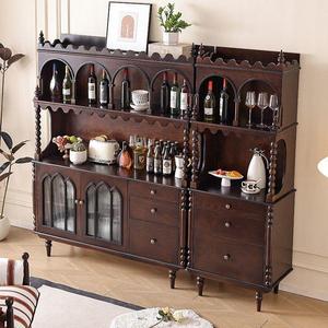 French Retro Solid Wood <b>Sideboard</b> With Storage Living Room Cabinet - Product Image 4