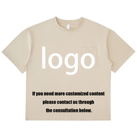 T-shirt ample en coton délavé de style streetwear avec poche, t-shirt personnalisé de haute qualité pour hommes et femmes, t-shirts pour hommes, chemises