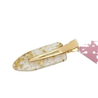 Barrettes à cheveux dorées en acétate, barrettes brillantes pour demoiselles d'honneur, accessoires de cheveux élégants et luxueux