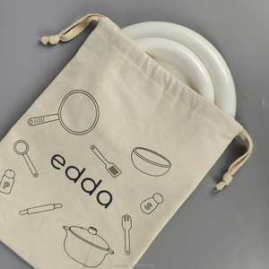 Cotton Canvas Bags Gots Mini Recycled Cotton Dust Drawstring Pouch <b>Muslin</b> Drawstring Bags - Product Image 2