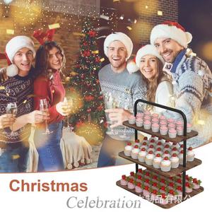 Wooden <b>desktop</b> <b>shelf</b> for Christmas parties, desserts, cupcakes, and multi-tiered cosmetics and perfume storage. - Product Image 4