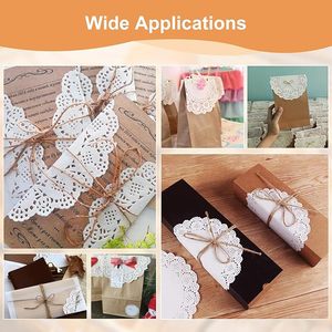 Paquete de 150 Manteles Individuales de Papel de Encaje Blanco <span class=keywords><strong>para</strong></span> Comida, Manualidades, Baby Showers, Fiestas, Bodas, Cumpleaños, Decoración de Mesa - Product Image 4