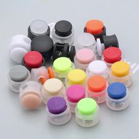 Stoppeur de cordon rond double trou en nylon transparent et coloré de 17 mm, sans nickel, pour chapeaux et vêtements
