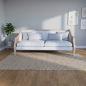 Sofá de 2 Plazas Azul Claro, Estructura de Madera Maciza, Tapizado en Tela, Sofá Moderno para Sala de Estar - Product Image 2