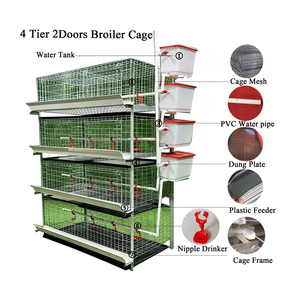Jaula para Pollos de 4 Niveles y 2 Puertas, Galvanizada en Frío, para 96 Pollos - Product Image 5