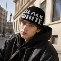 Bonnet d'hiver personnalisé en tricot jacquard acrylique Y2K, motif lettres, unisexe, style Hip Hop Streetwear, bonnet décontracté pour l'extérieur, fabrication OEM