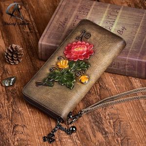 Long Wallet <b>Purse</b> for Women Girls Genuine Cow <b>Leather</b> Fashion Super Hot Clutch Bag Handbag Cool Multifunction Casual - Product Image 1