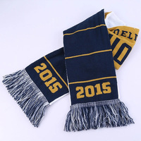 Écharpe longue personnalisée en tissu acrylique à motif feuilles et pois pour supporters de football américain et européen