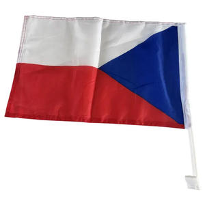 Bandera de coche de impresión de doble cara promocional República Checa 12X18 pulgadas fabricante al por mayor Bandera de Clip de ventana para coche - Product Image 3