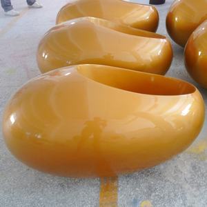 Jardinière Moderne en Fibre de Verre en Forme d'Œuf, Finition Dorée Brillante, Idéale <span class=keywords><strong>pour</strong></span> une Décoration Contemporaine - Product Image 4