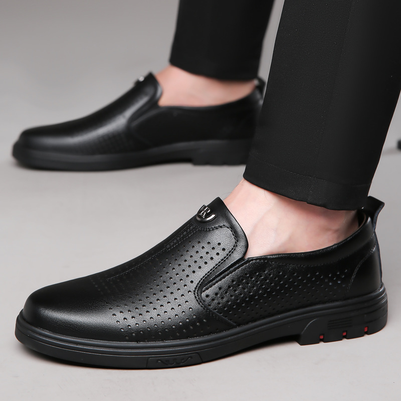 Black openwork shoes
