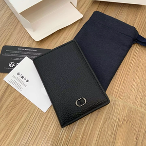 Ensemble <span class=keywords><strong>de</strong></span> cadeaux <span class=keywords><strong>pour</strong></span> hommes, porte-cartes en cuir grainé, portefeuille fin à double pliage avec logo métallique <span class=keywords><strong>pour</strong></span> cartes <span class=keywords><strong>de</strong></span> crédit et argent liquide - Product Image 2